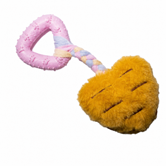 Juguete de cuerda con pieza de peluche para perro 20300-78 — fondo blanco