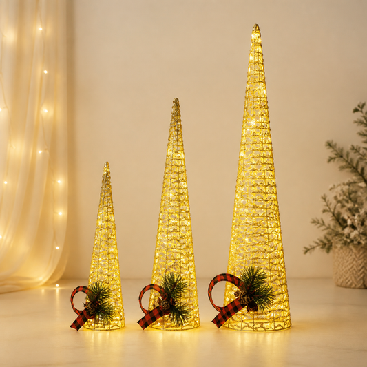 Set de 3 torres luminosas navideñas 40/60/80 cm — 22002-30 — vista 1