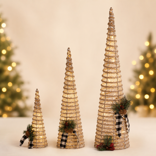 Set de 3 torres luminosas navideñas 40/60/80 cm — 22002-31 — vista 1