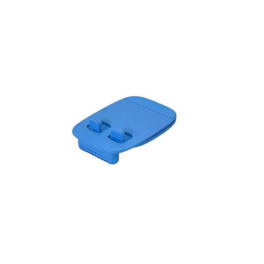 Soporte plegable para teléfono y tablet de plástico azul, base con topes