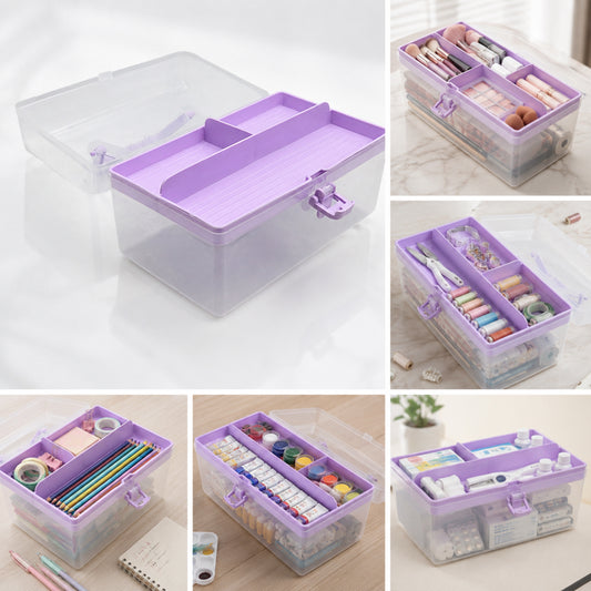 Caja organizadora con compartimentos, tapa y asa — imagen 2