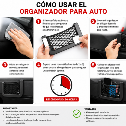 Organizador para auto — instrucciones en español