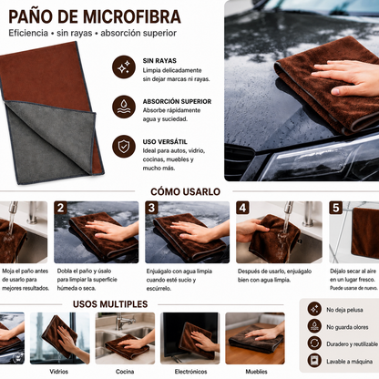 Paño de microfibra — usos en español