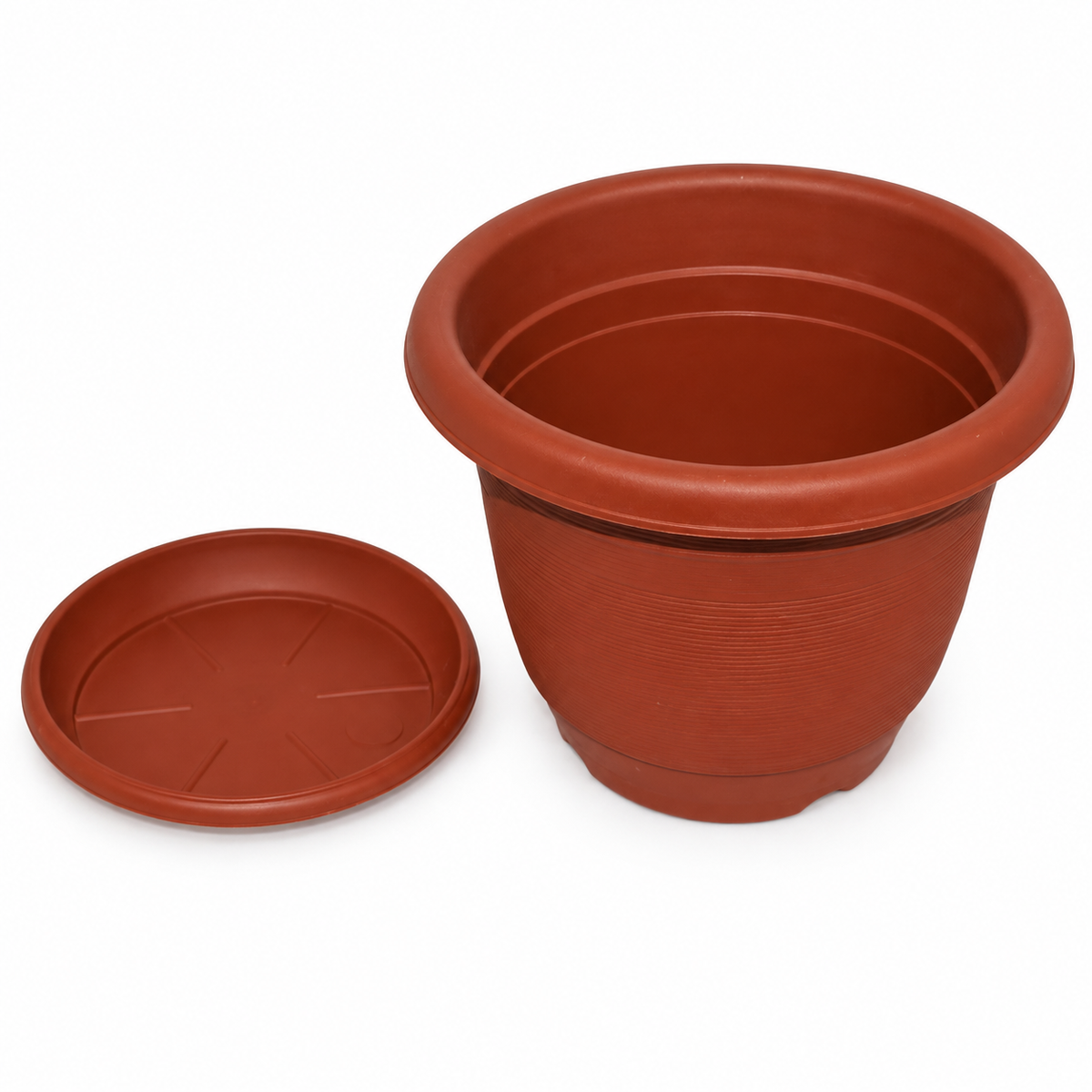 Maceta redonda con plato, modelo 19014-38 19014-38 — detalle del producto