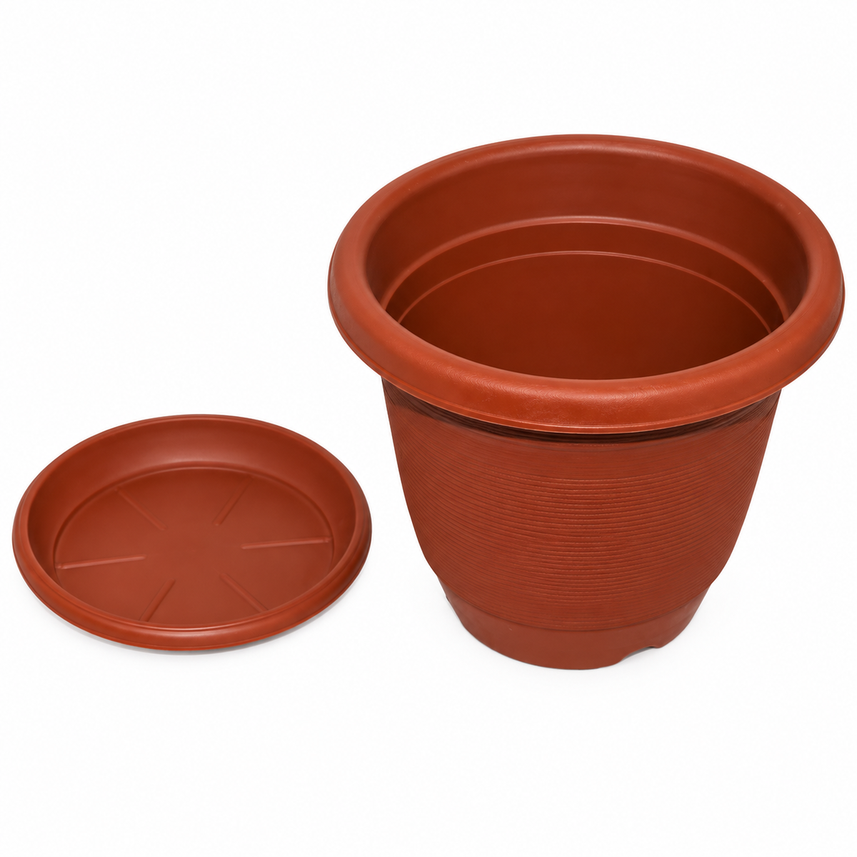 Maceta redonda con plato, modelo 19014-40 19014-40 — detalle del producto