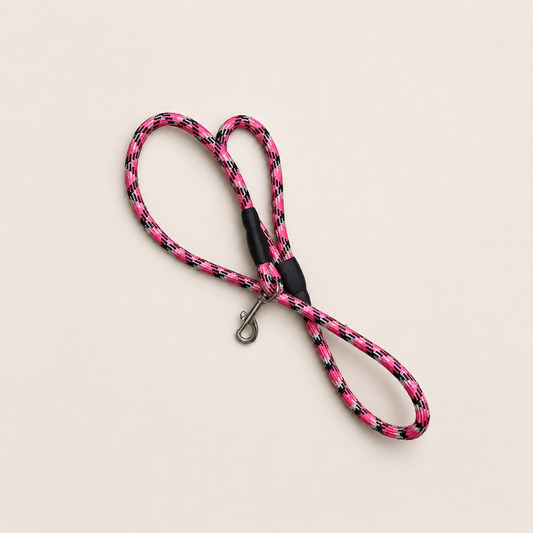 Correa trenzada rosa para perro 19025-159 — vista completa