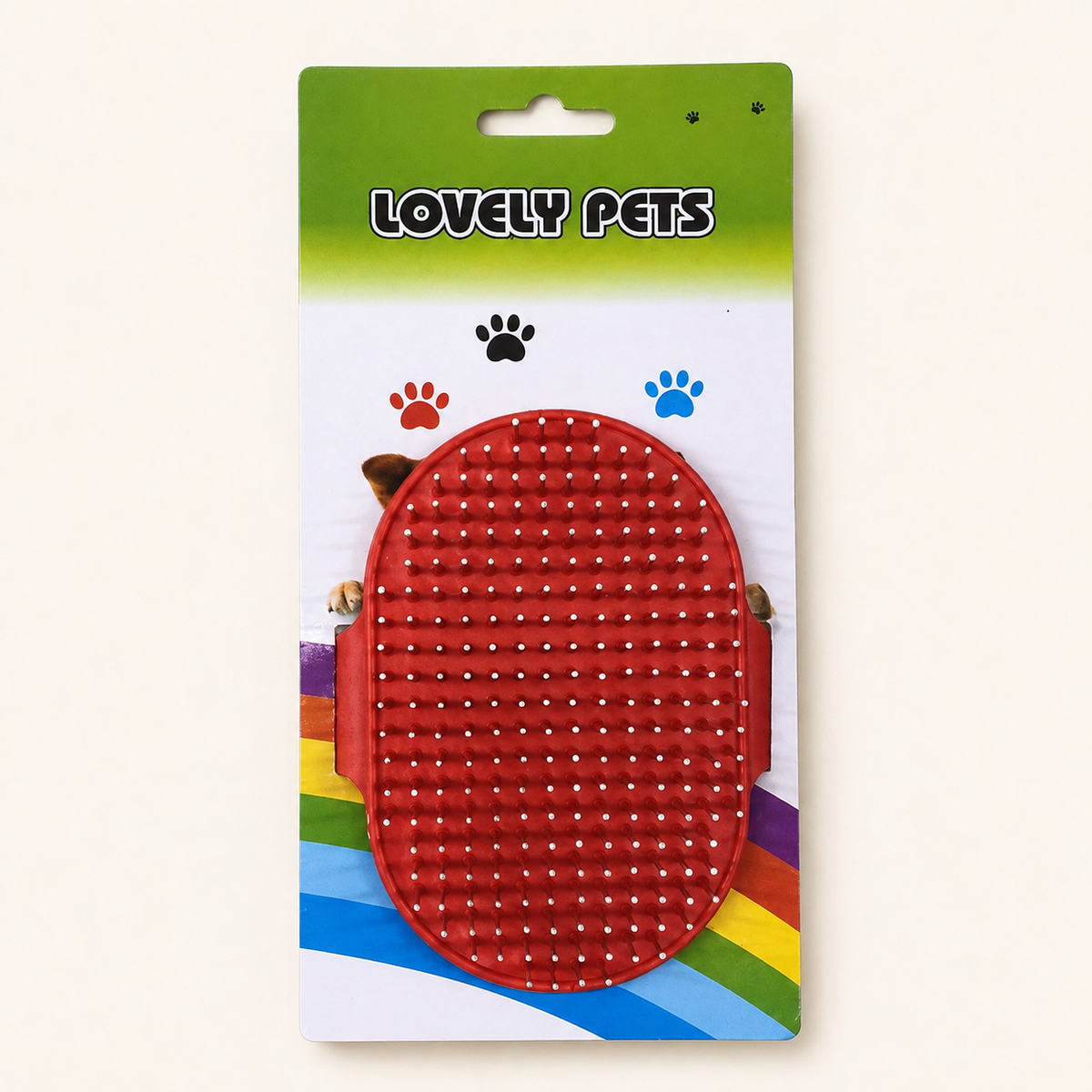 Cepillo ovalado rojo para mascotas 19025-69 — vista completa