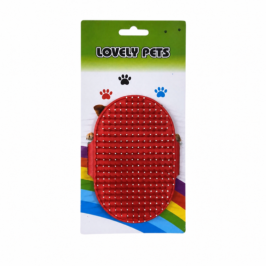 Cepillo ovalado rojo para mascotas 19025-69 — fondo blanco