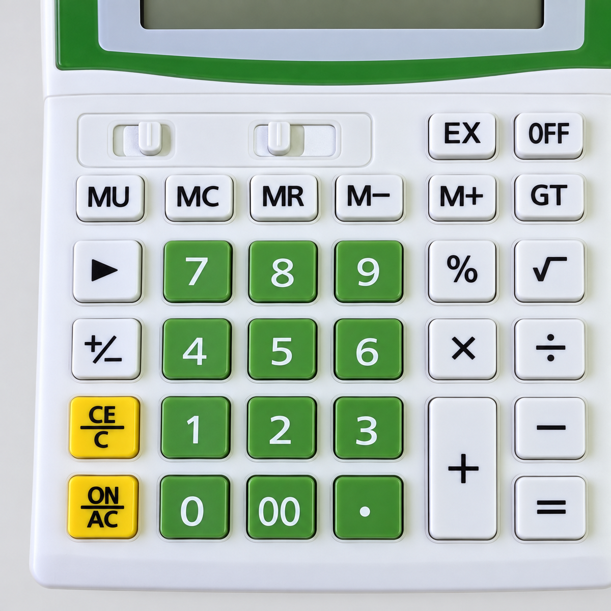 Calculadora de escritorio CL-1200V verde y blanca — 19038-10 — detalle