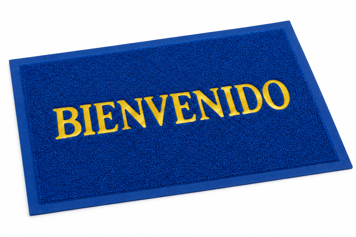 Tapete de entrada con mensaje BIENVENIDO 19060-61 — detalle del producto