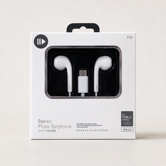 Audífonos con cable USB-C blancos P50 19105-57 — vista principal