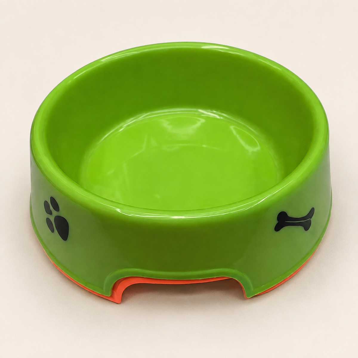 Plato verde para mascotas con huella y hueso 19485-46 — vista completa