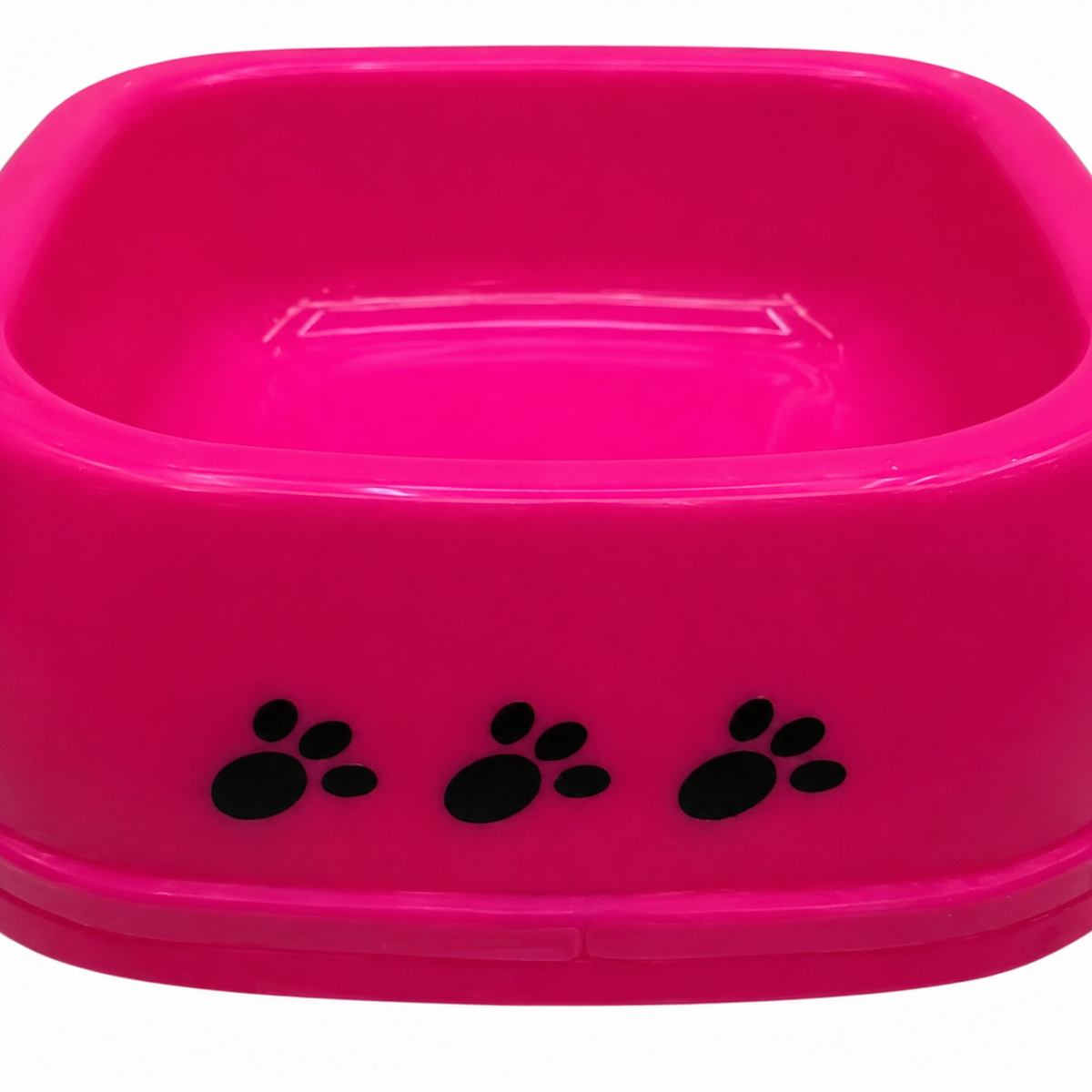 Plato cuadrado rosa para mascotas 19485-47 — detalle