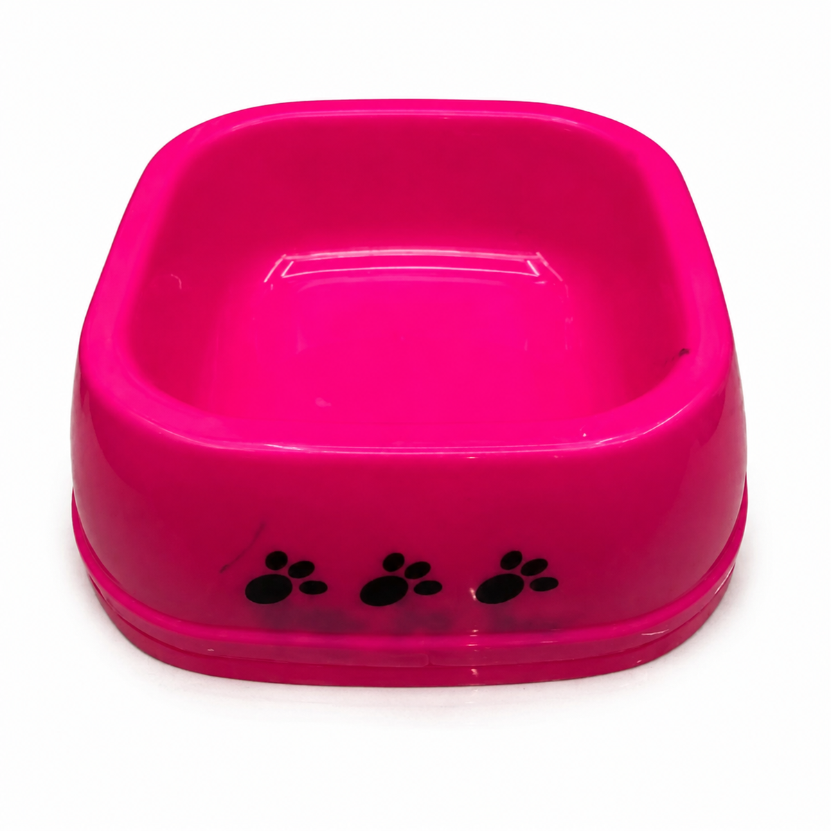 Plato cuadrado rosa para mascotas 19485-47 — fondo blanco