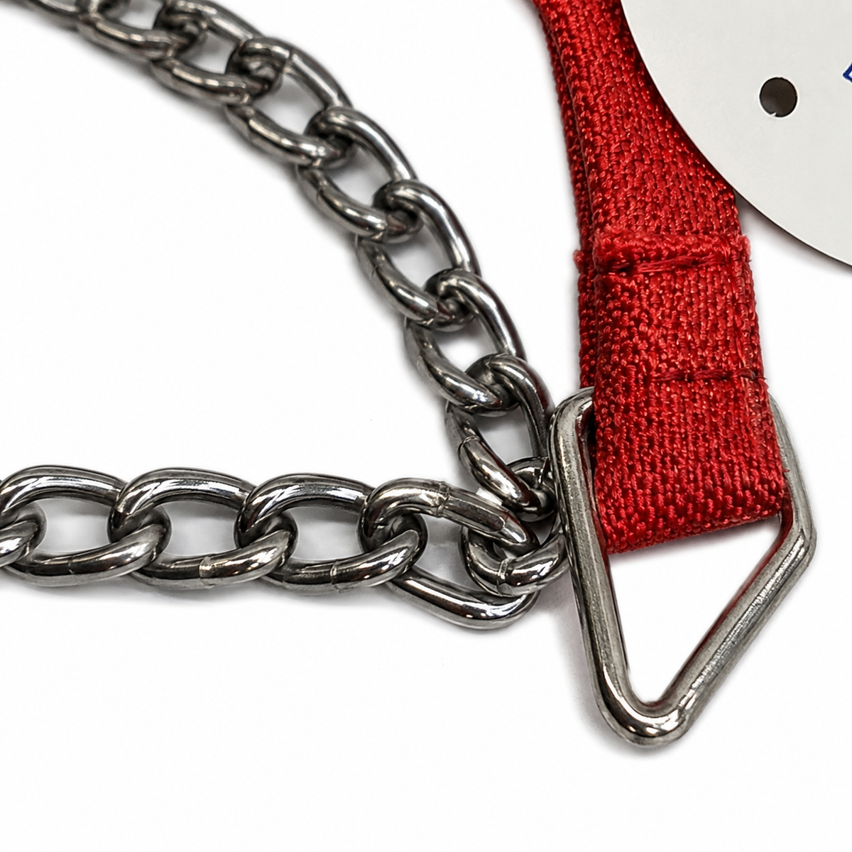 Correa de cadena con asa roja para perro 19593-32 — detalle