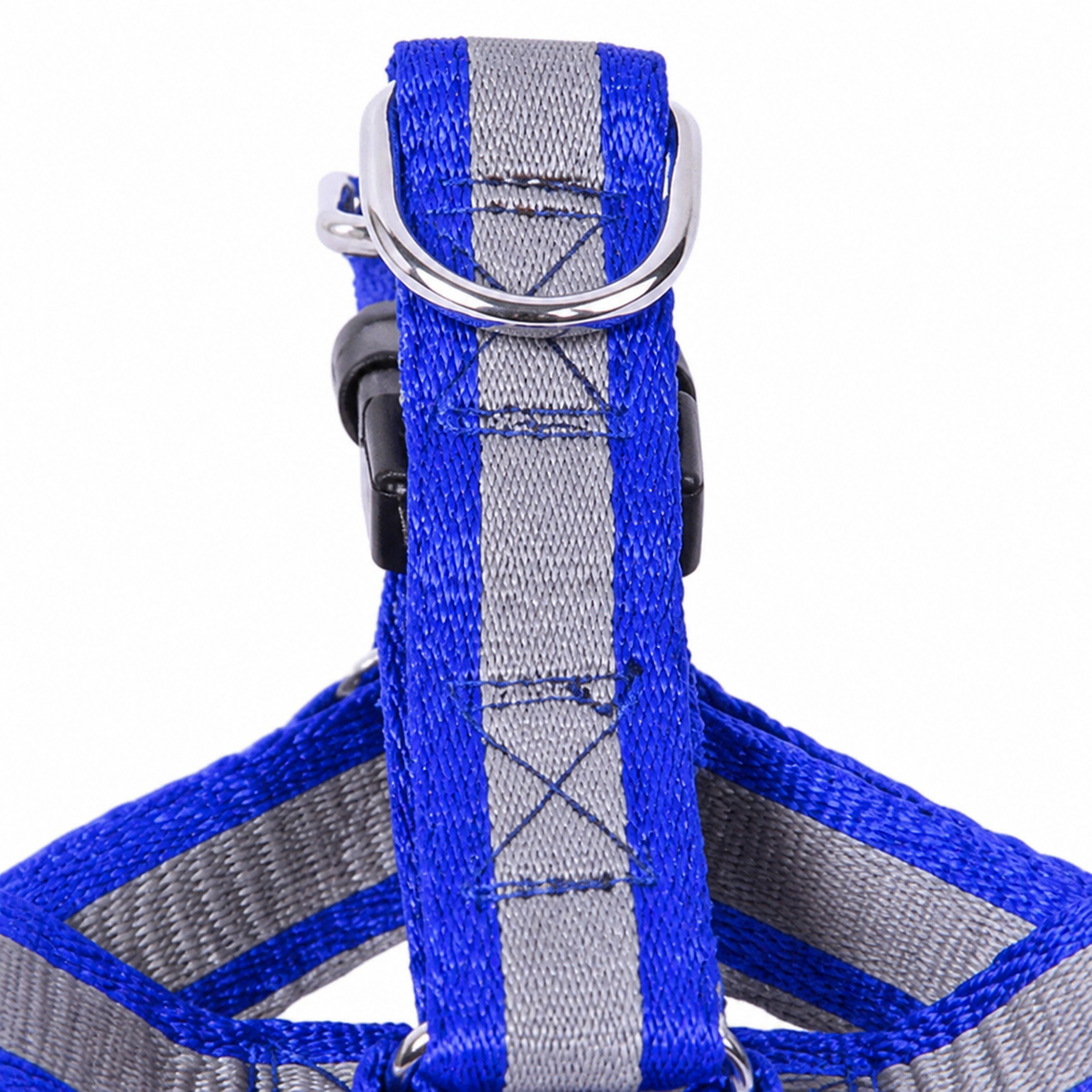 Arnés con correa azul y franja gris 19593-43 — detalle