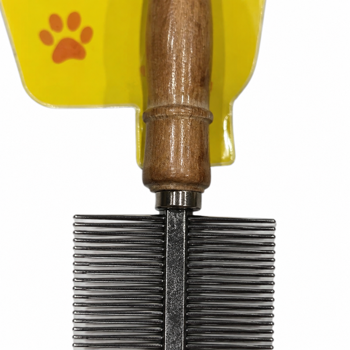Peine doble para mascotas con mango de madera 19593-69 — detalle