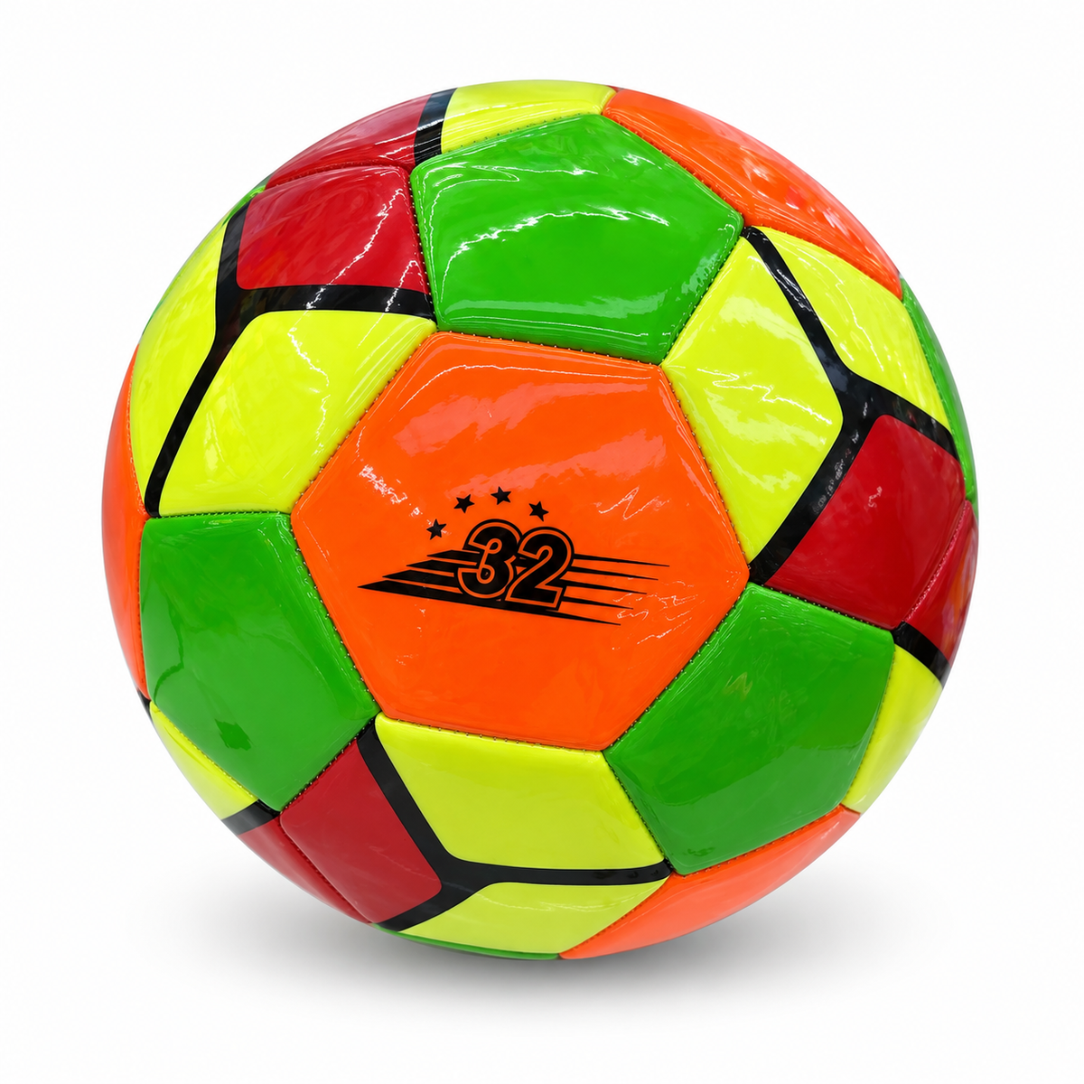 Balón de fútbol multicolor, talla 5 20027-20 — vista sobre fondo blanco