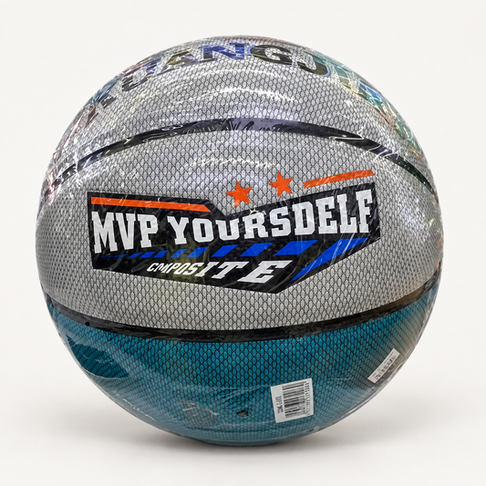 Balón de baloncesto plateado con diseño gráfico 20027-32 — vista principal