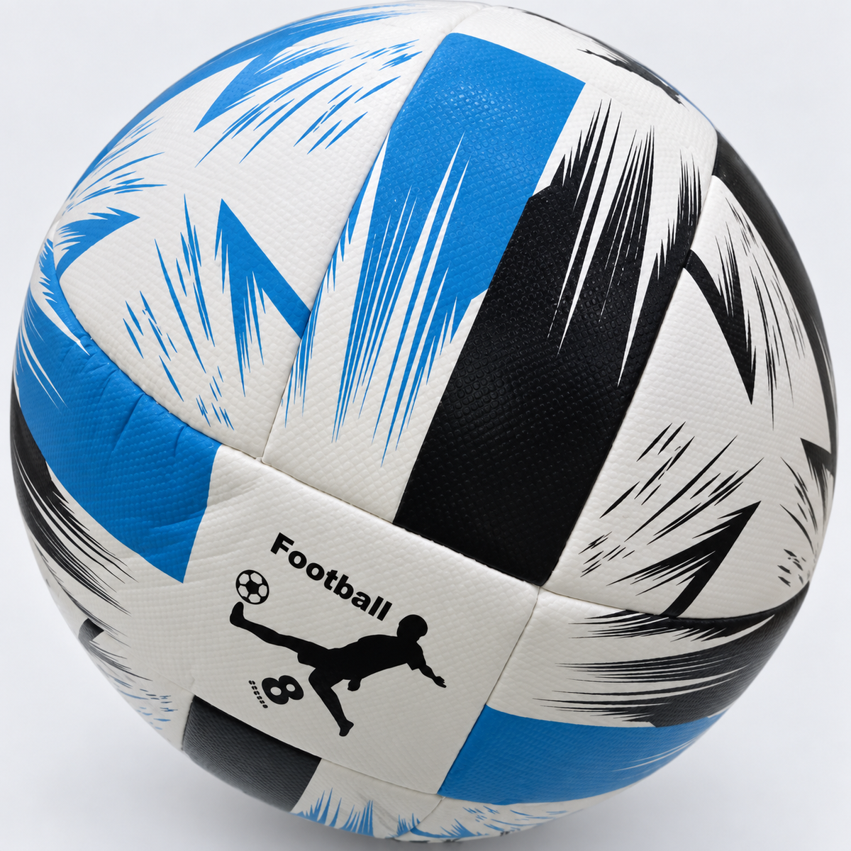 Balón de fútbol blanco con trazos azules y negros 20027-37 — detalle del producto