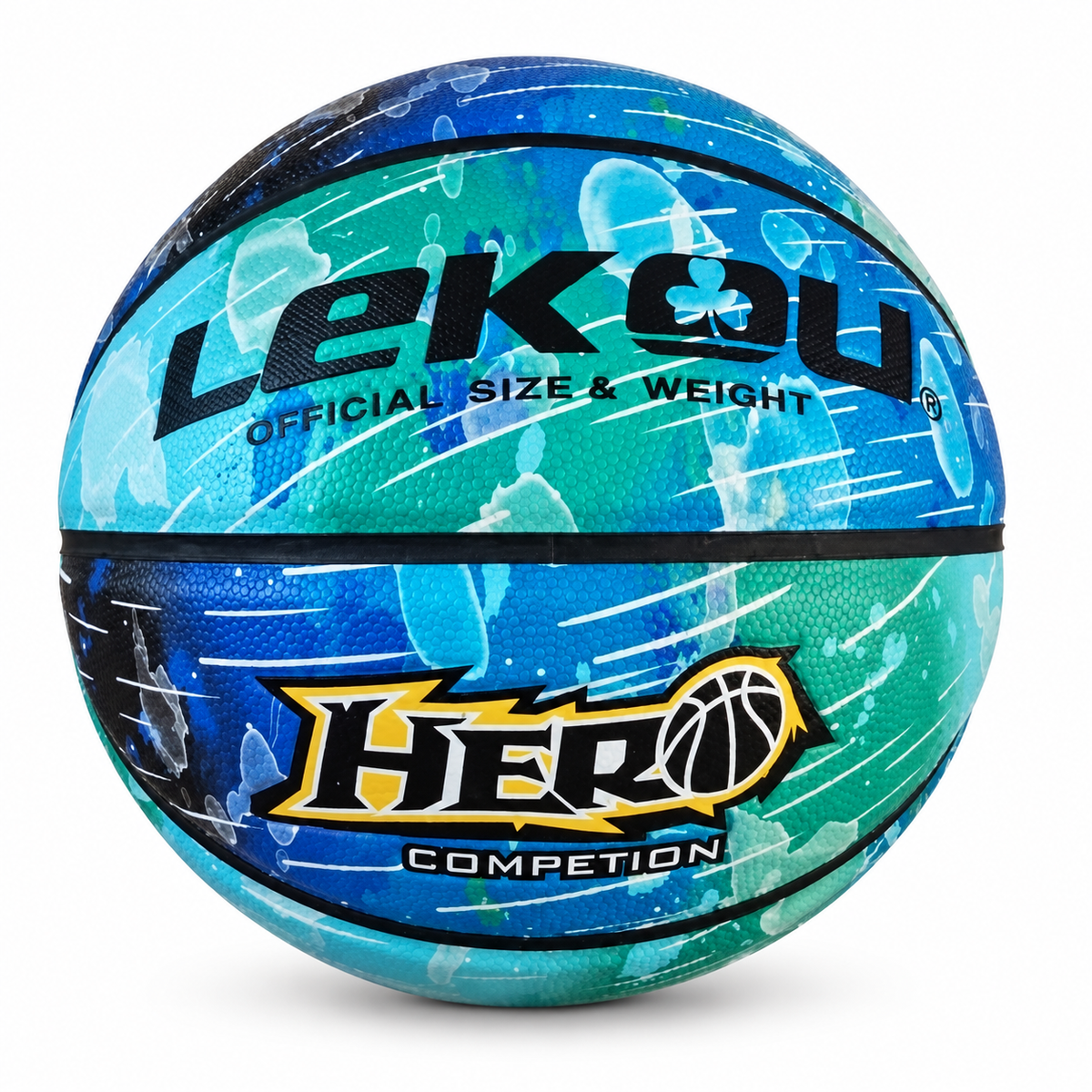Balón de baloncesto LeKou Hero azul 20027-49 — vista sobre fondo blanco