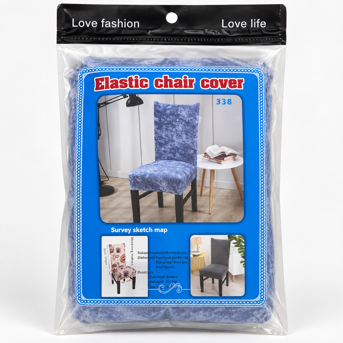 Funda elástica para silla, color liso surtido 20258-2 — detalle del producto
