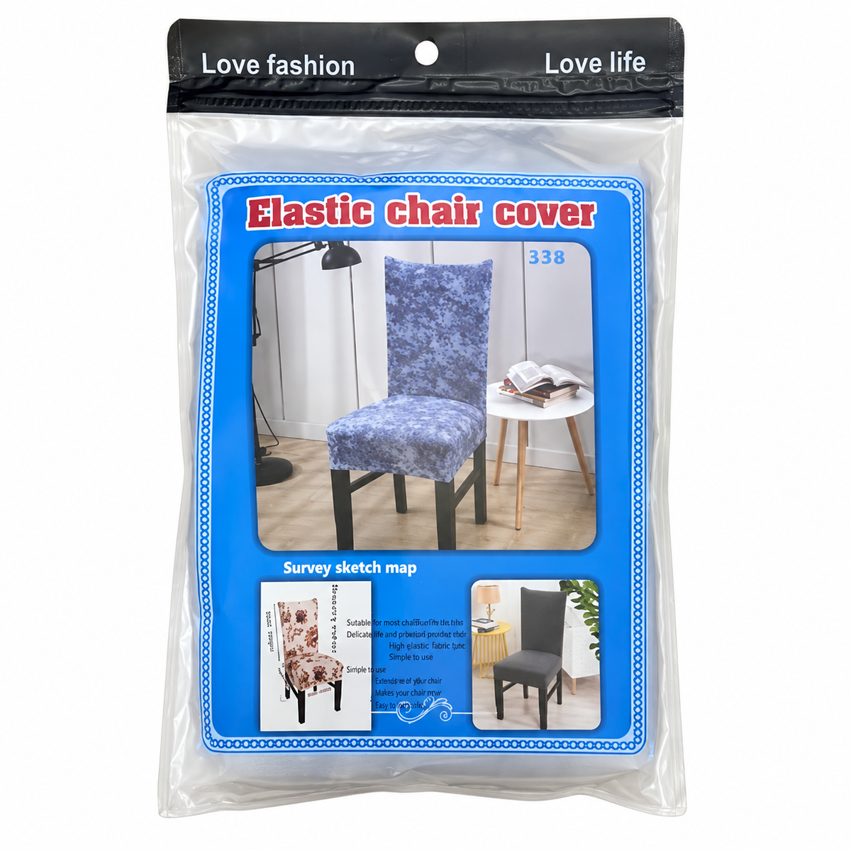 Funda elástica para silla, color liso surtido 20258-2 — vista sobre fondo blanco