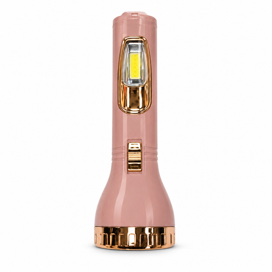 Linterna solar con acabado rosa y dorado — 20330-2 — fondo blanco