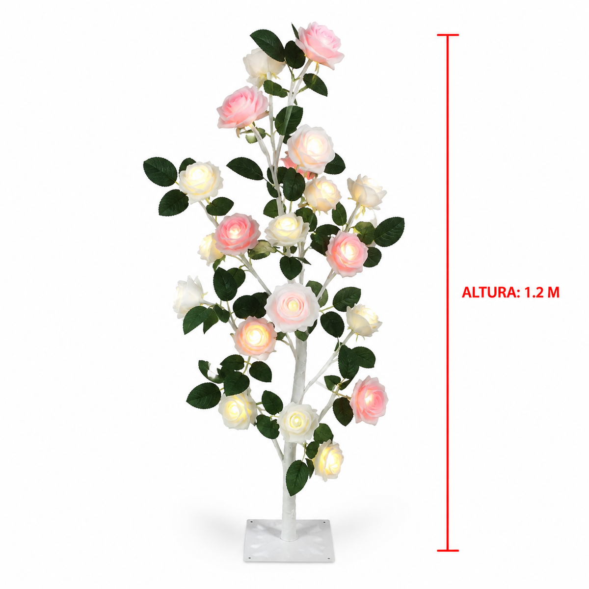 Árbol luminoso de rosas de 1.2 m — 20376-19 sobre fondo blanco