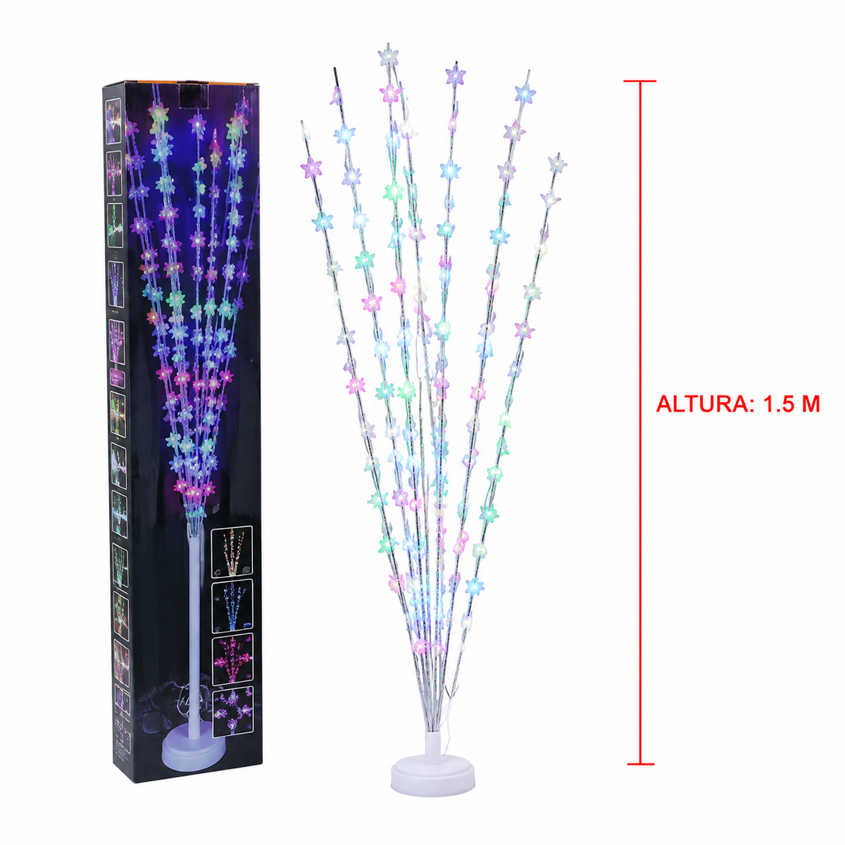 Árbol luminoso multicolor de 1.5 m — 20376-9 sobre fondo blanco