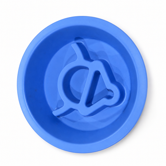 Comedero lento para mascotas laberinto azul — 20400-49 sobre fondo blanco