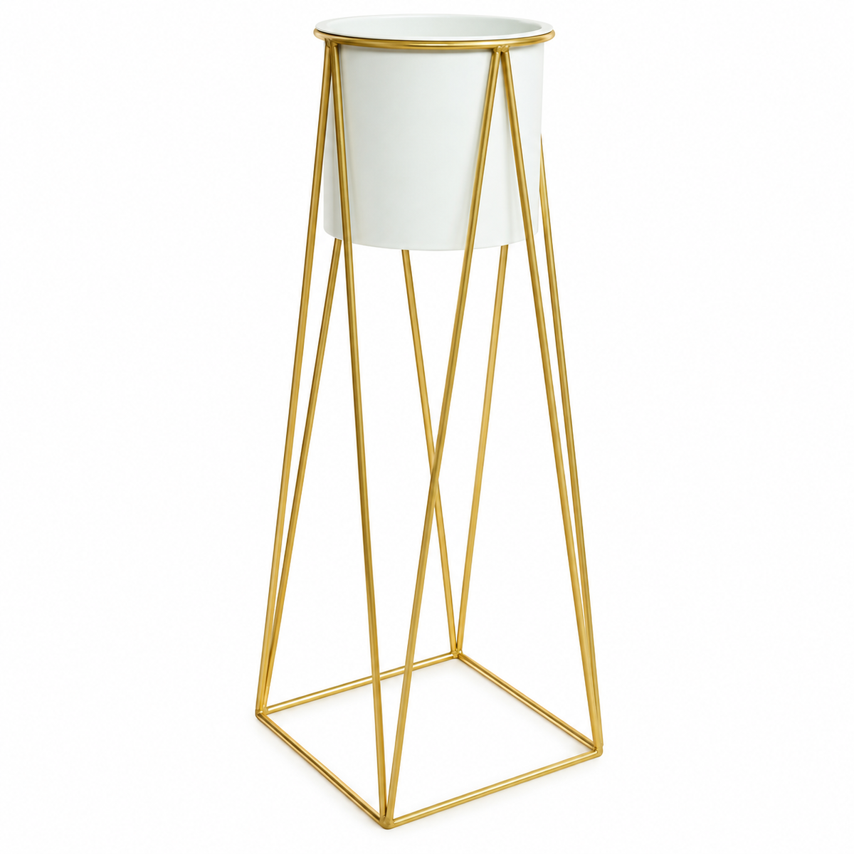 Soporte alto para maceta con diseño geométrico 20715-3 — detalle del producto
