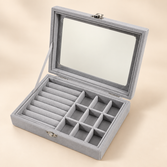 Caja organizadora de joyería con espejo y compartimentos 20848-68 — vista principal