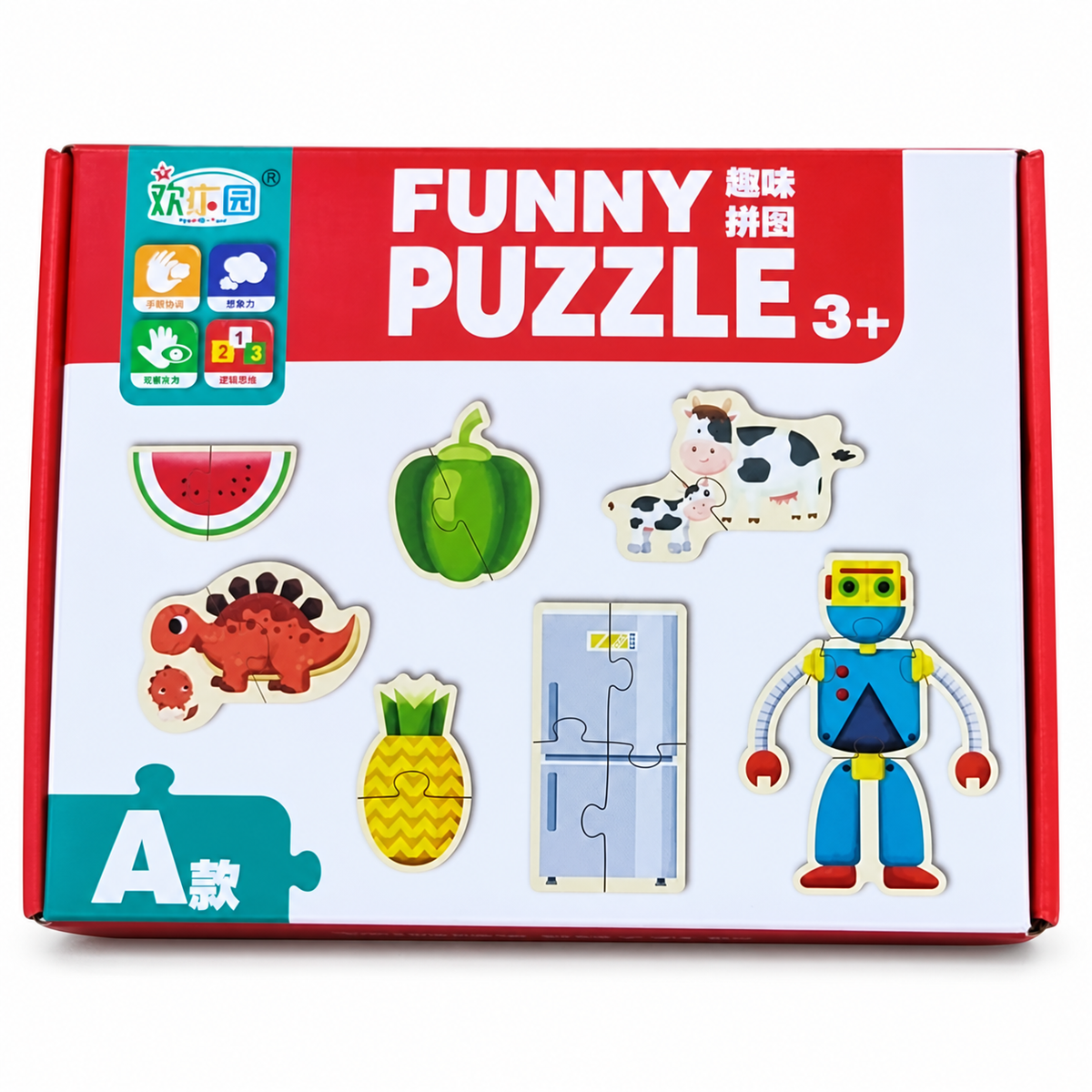 Funny Puzzle, diseño A, 3+ 20915-43 — vista sobre fondo blanco