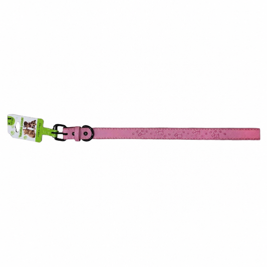 Collar rosa con dibujos grabados 21003-23 — fondo blanco