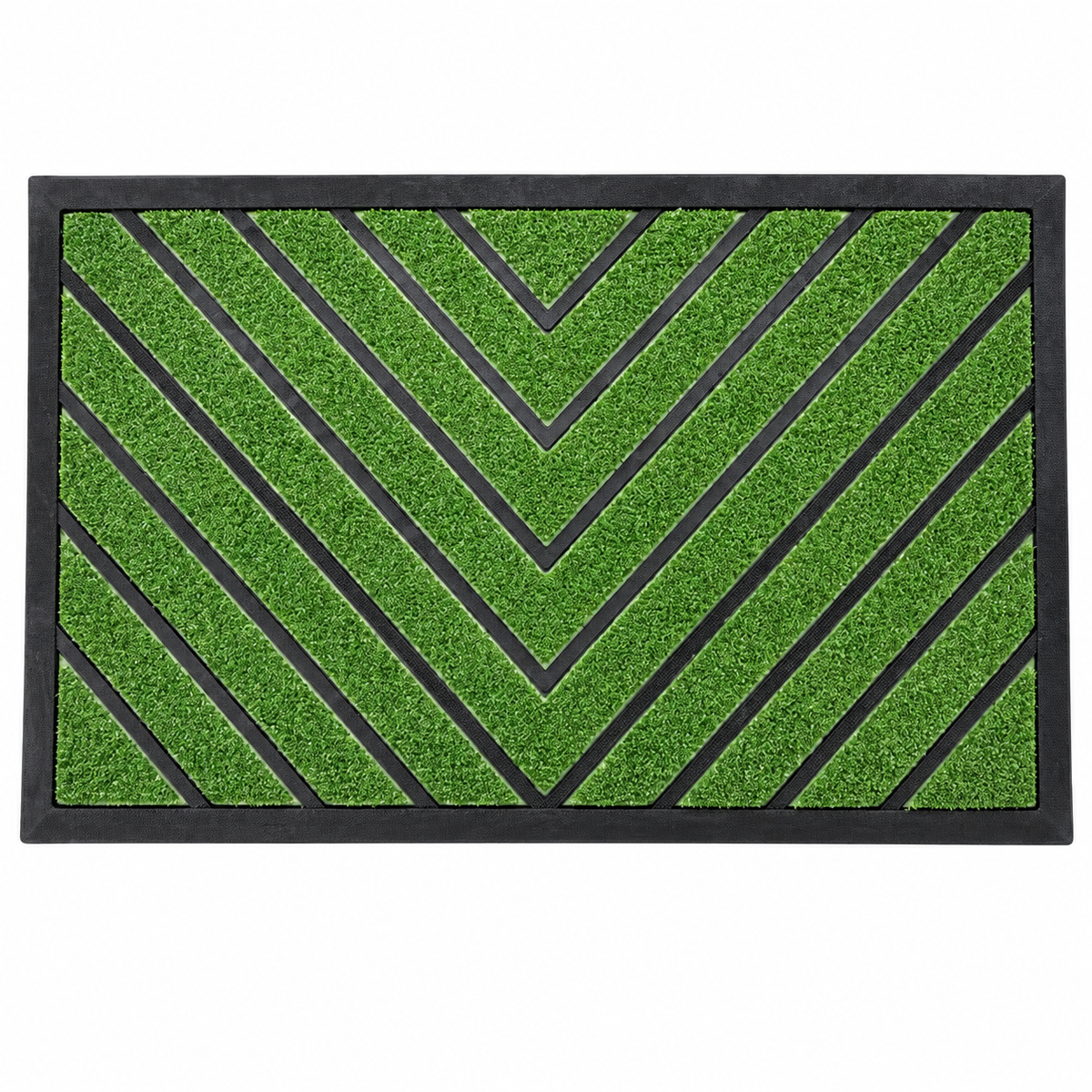 Tapete de entrada verde y negro 45 × 75 cm 21009-21 — detalle del producto