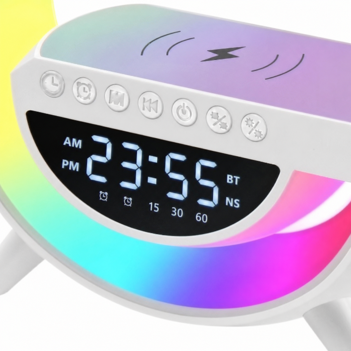 Bocina con reloj y luz en forma de G 23166-3 — detalle del producto