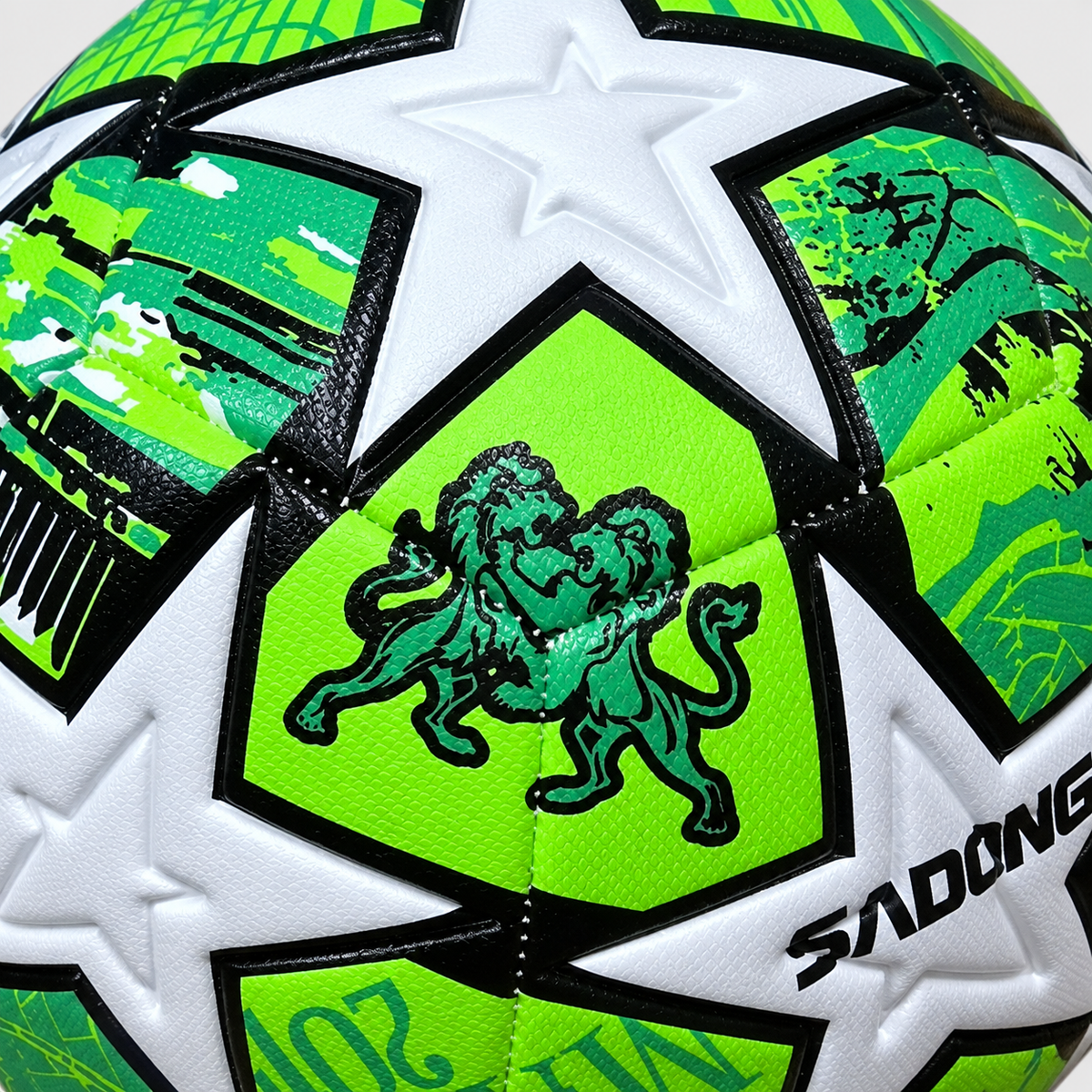 Balón de fútbol verde con estrellas blancas 23193-41 — detalle del producto