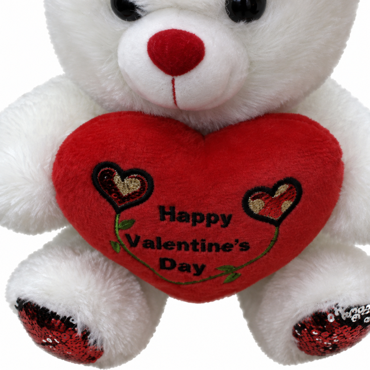 Oso de peluche blanco con corazón de San Valentín 23205-7 — detalle del producto