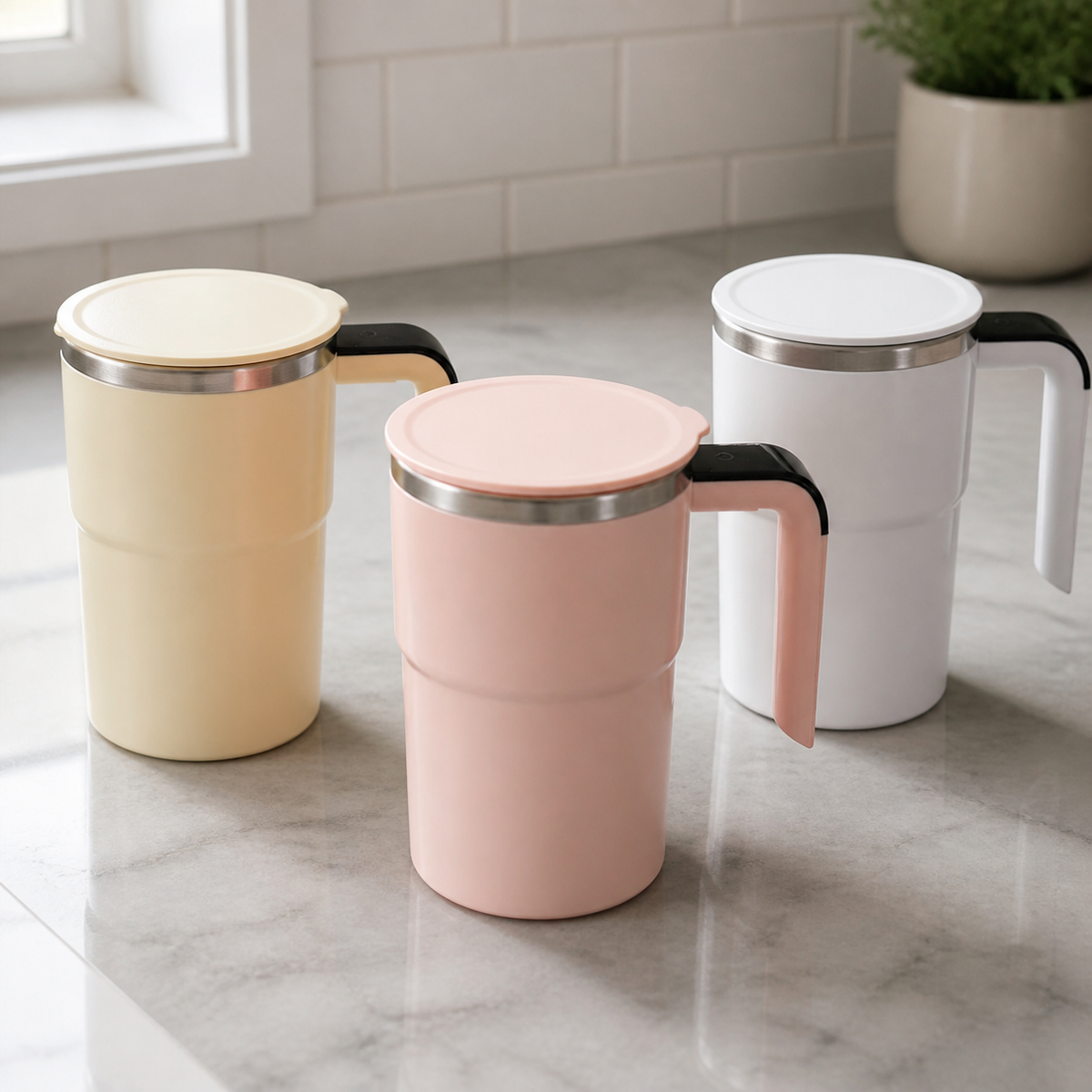 Taza mezcladora magnética recargable — 24040-109 en uso