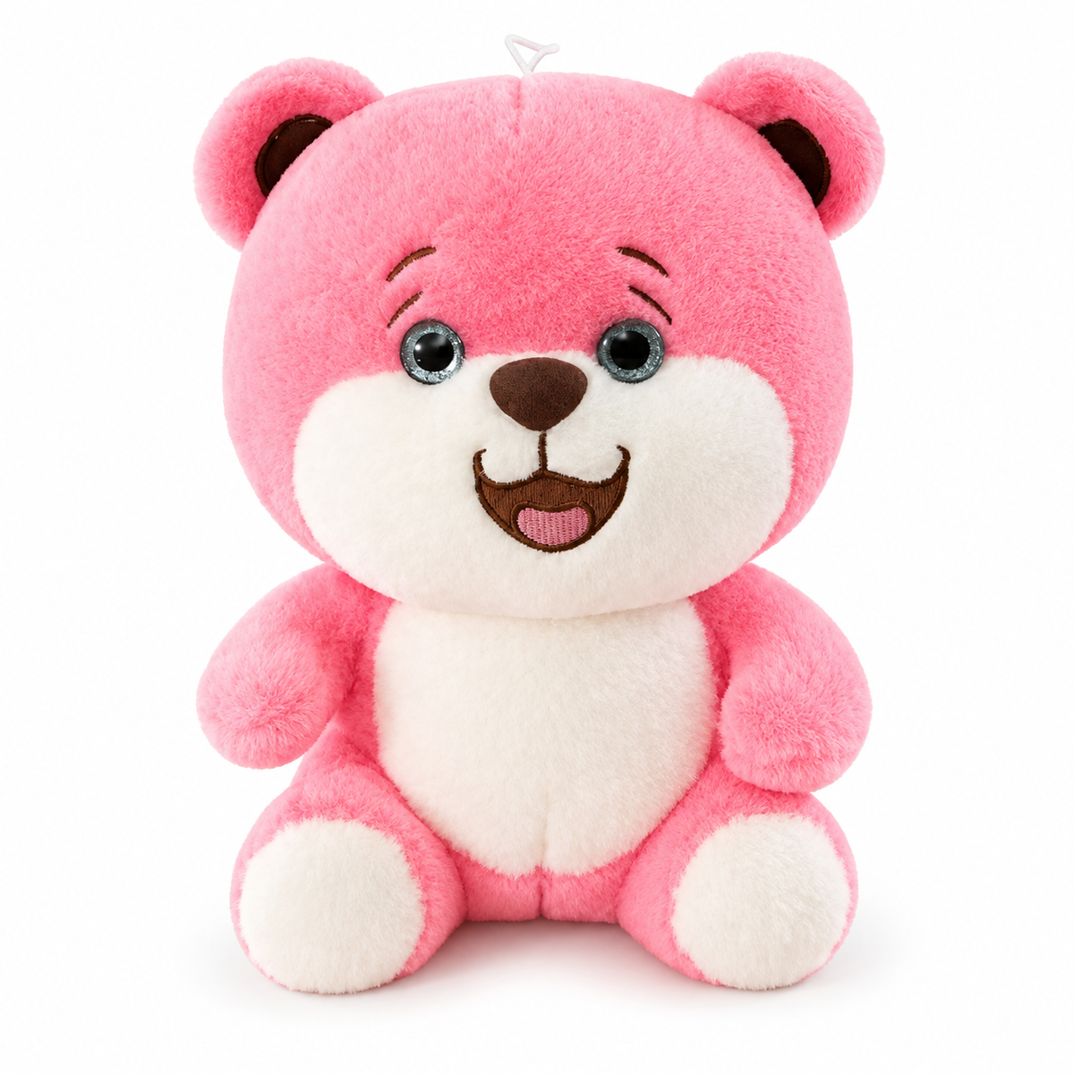 Peluche de oso rosa sonriente 24228-4 — vista sobre fondo blanco