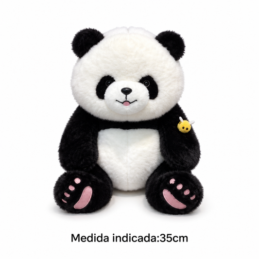 Peluche de panda con abejita, 35 cm 25160-21 — vista sobre fondo blanco
