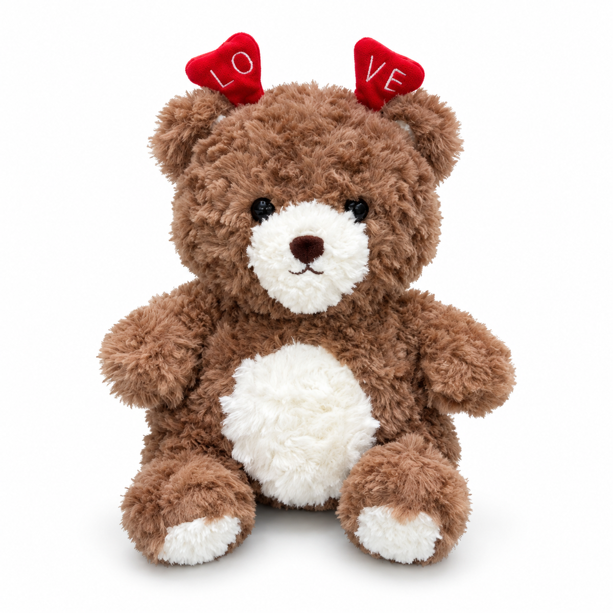 Osito de peluche LOVE con corazones 25160-7 — vista sobre fondo blanco