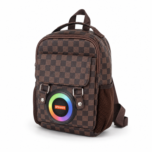 Mochila con bocina Bluetooth RGB XK-805 — 25183-1 sobre fondo blanco