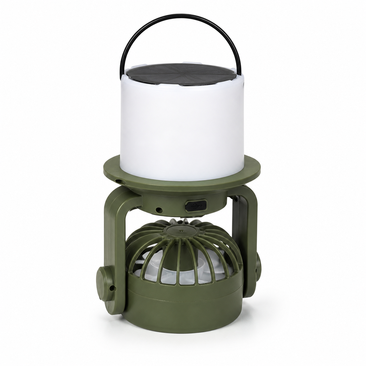 Ventilador y lámpara solar para camping — 25216-3 sobre fondo blanco