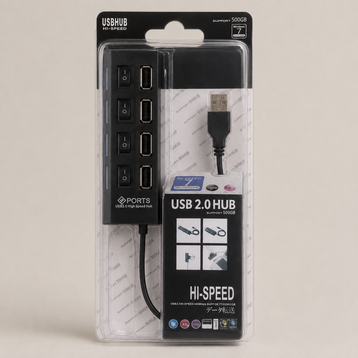 Hub USB 2.0 de 4 puertos con interruptores 28796-28 — vista principal