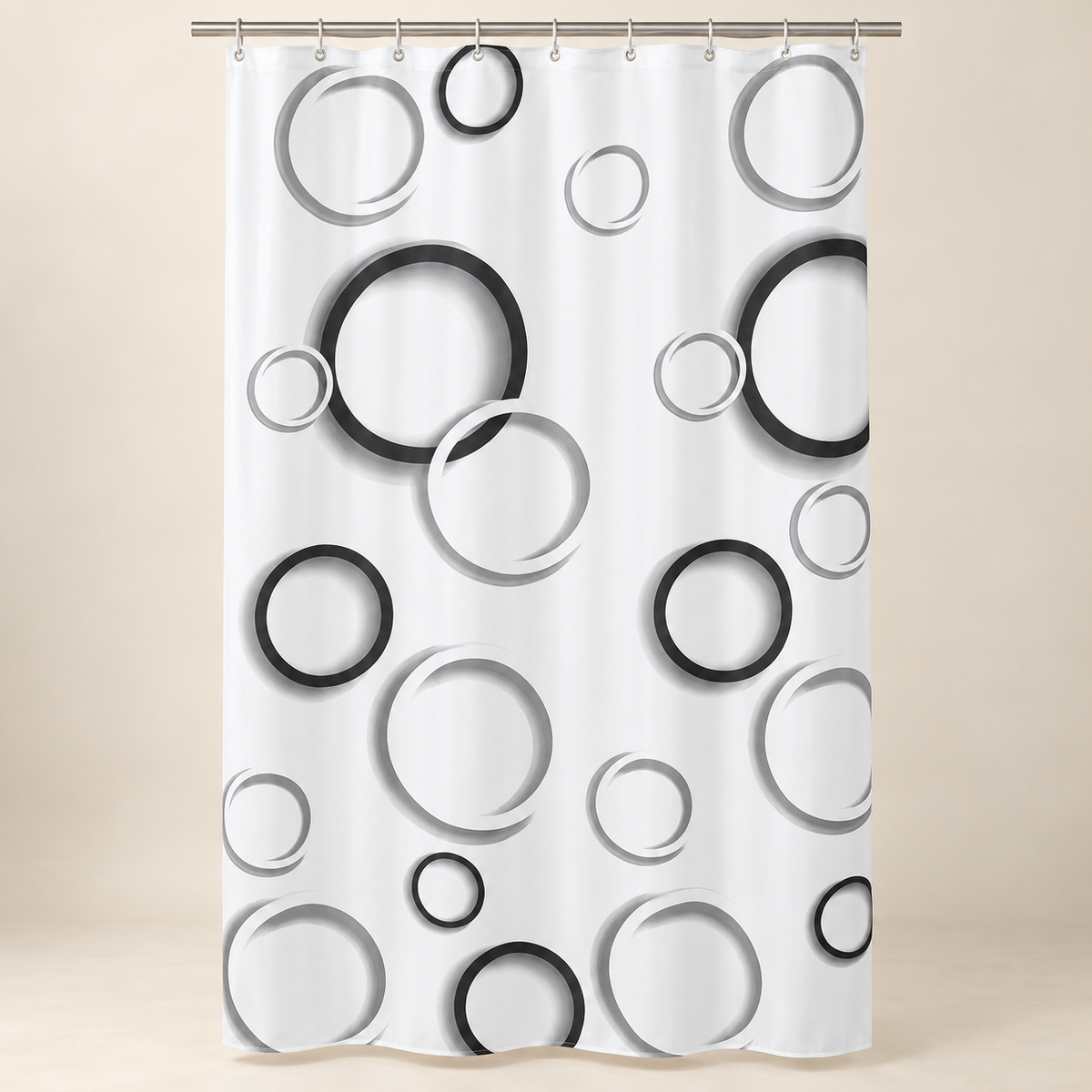 Cortina de baño con estampado moderno, diseño surtido 44776-68 — vista principal