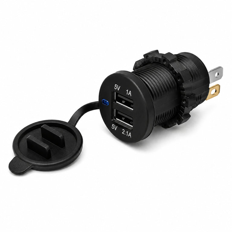 Enchufe de Auto con Doble Carga USB y PD, Cargador de Auto 12V-24V para Teléfono y Accesorios