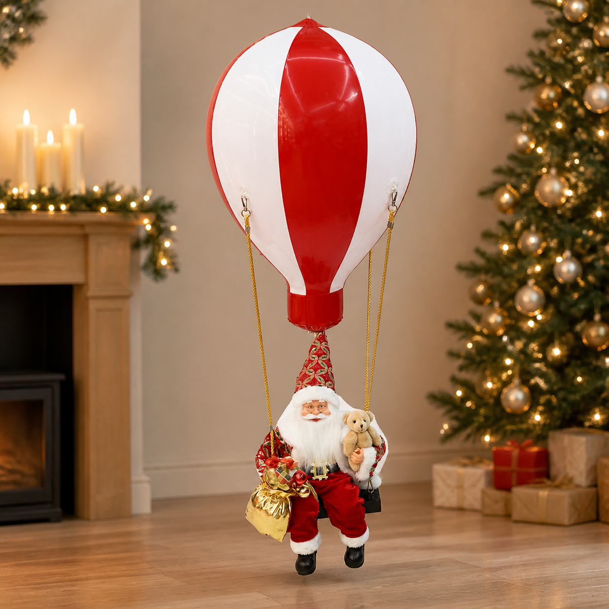 Papá Noel decorativo en globo aerostático — 8847-5 — vista 1