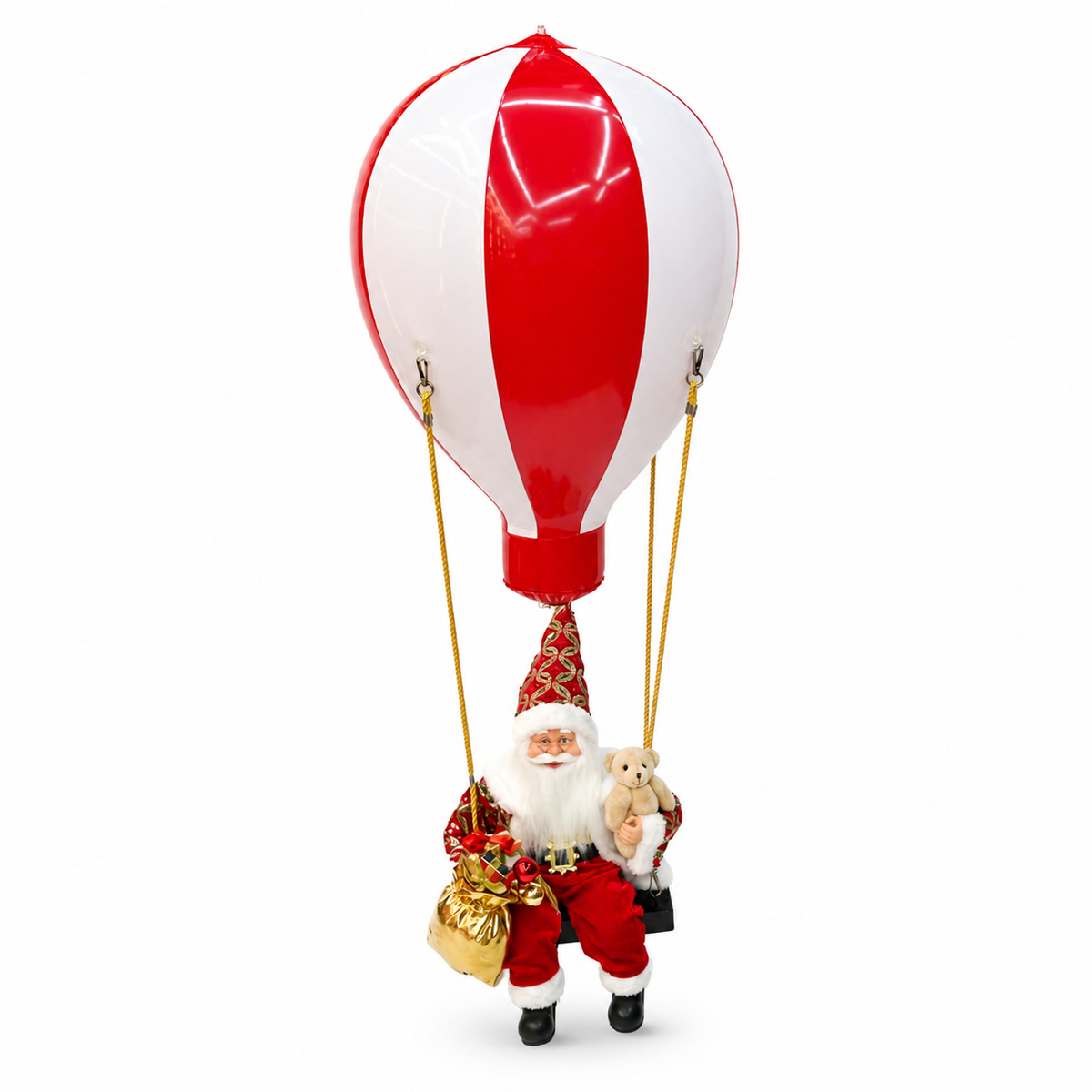 Papá Noel decorativo en globo aerostático — 8847-5 sobre fondo blanco